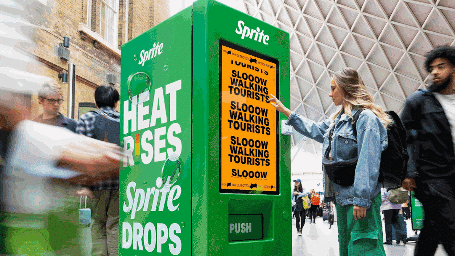 Picture showing recent campaign by Sprite dispensed free samples